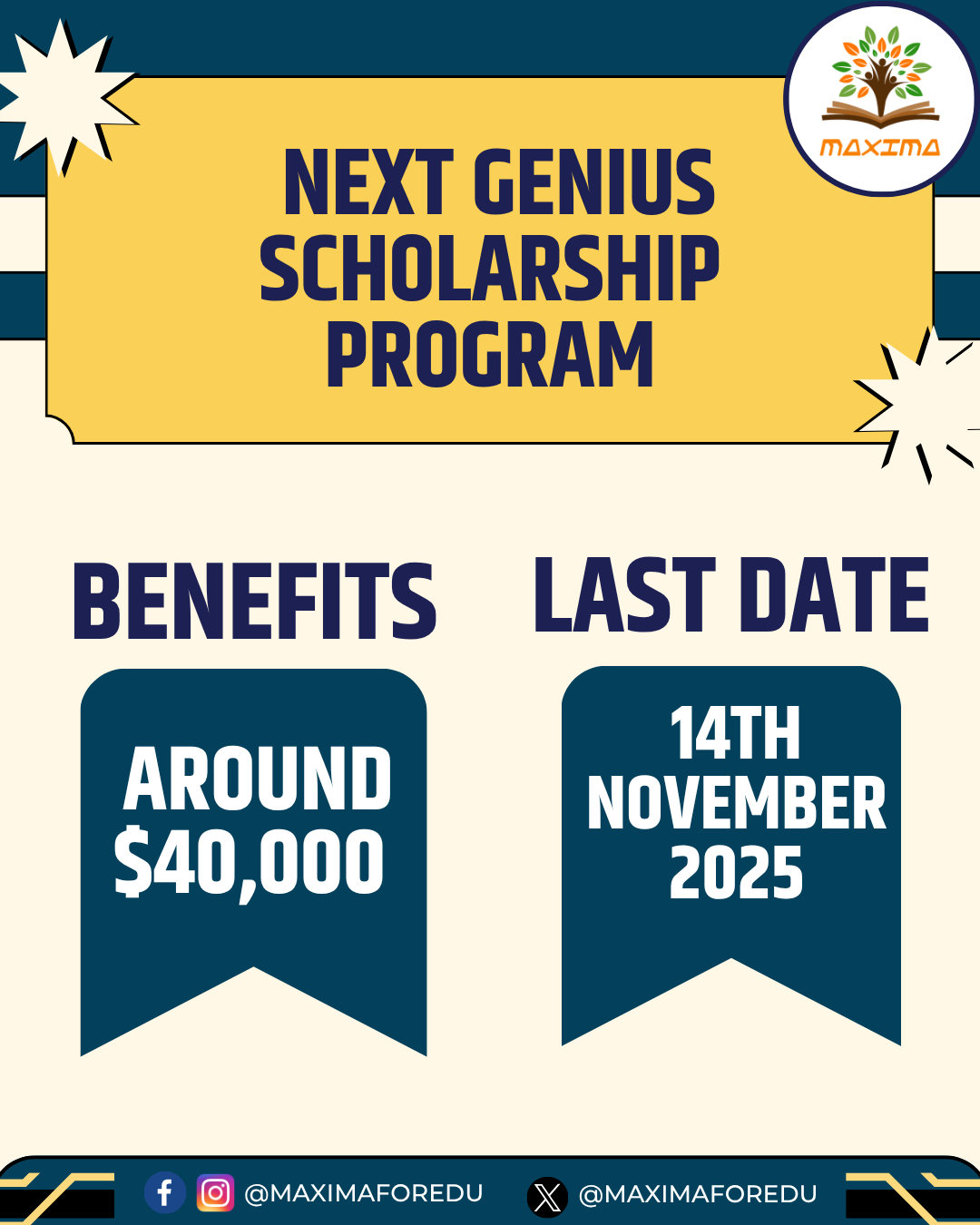 🎓 Next Genius Scholarship Program 2025–26 – Apply Now - Maxima Official